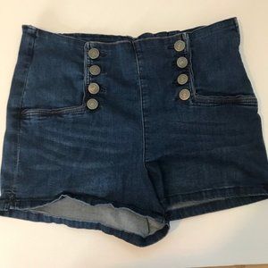 Eighty Two High-Waist Denim Mom Shorts Sz 13